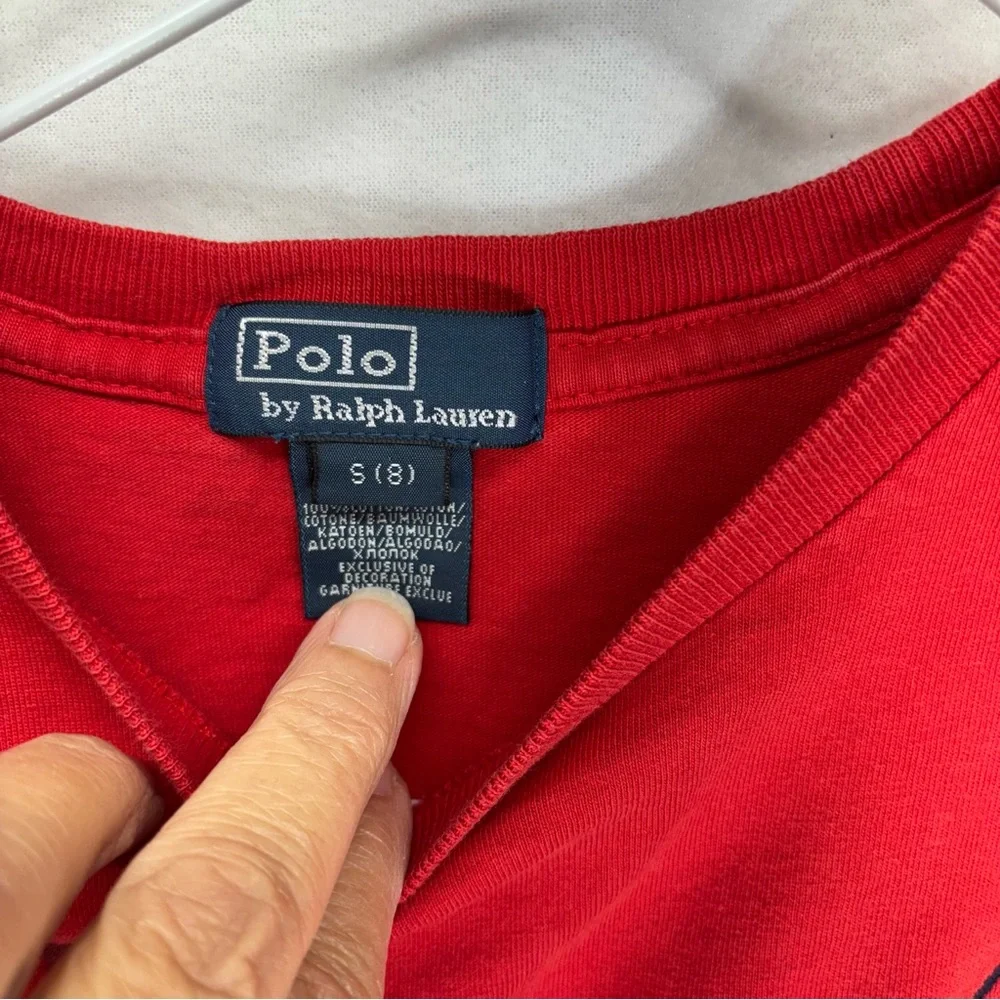 Vintage Polo Ralph Lauren Set Boys Red Chino Pony Logo 90s Relaxed Sz‎ 7/8